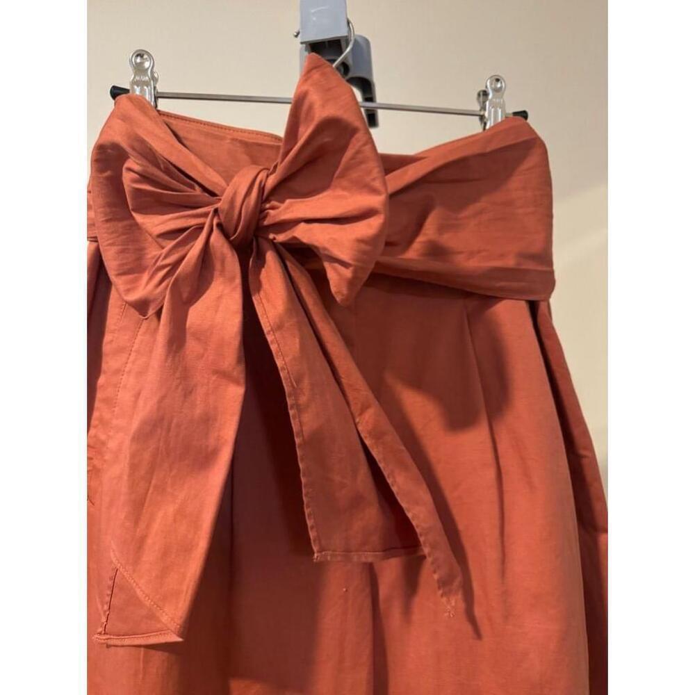 Women's Cartonnier Brown Bow Tie Waist Pants Size 6 - Picture 3 of 8